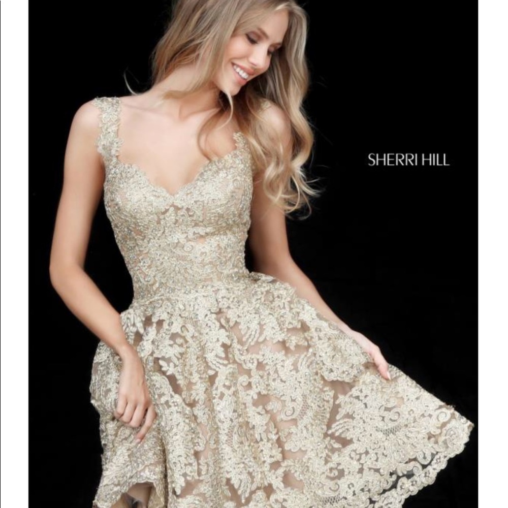 Sherri Hill Gold Dress Style 51521